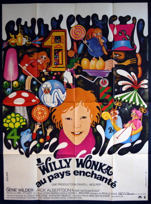 Willy Wonka and the Chocolate Factory Movie Poster 1971 Italian