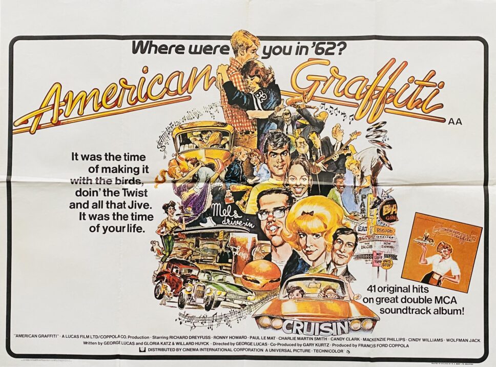 Original American Graffiti Movie Poster - George Lucas - Harrison Ford