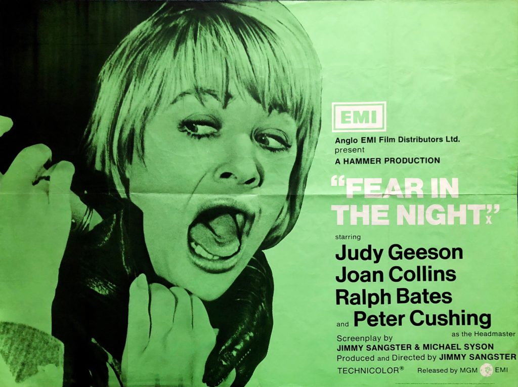 Original Fear in The Night Movie Poster Horror Judy Geeson