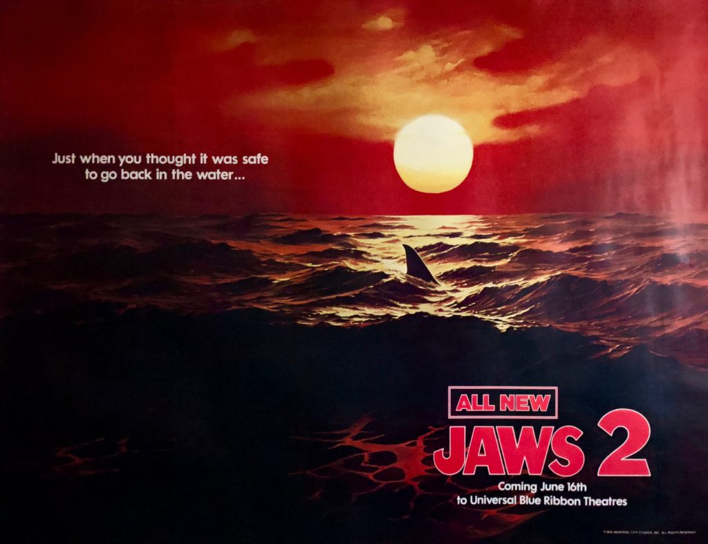 Original Jaws 2 Movie Poster - Steven Spielberg - Great White Shark