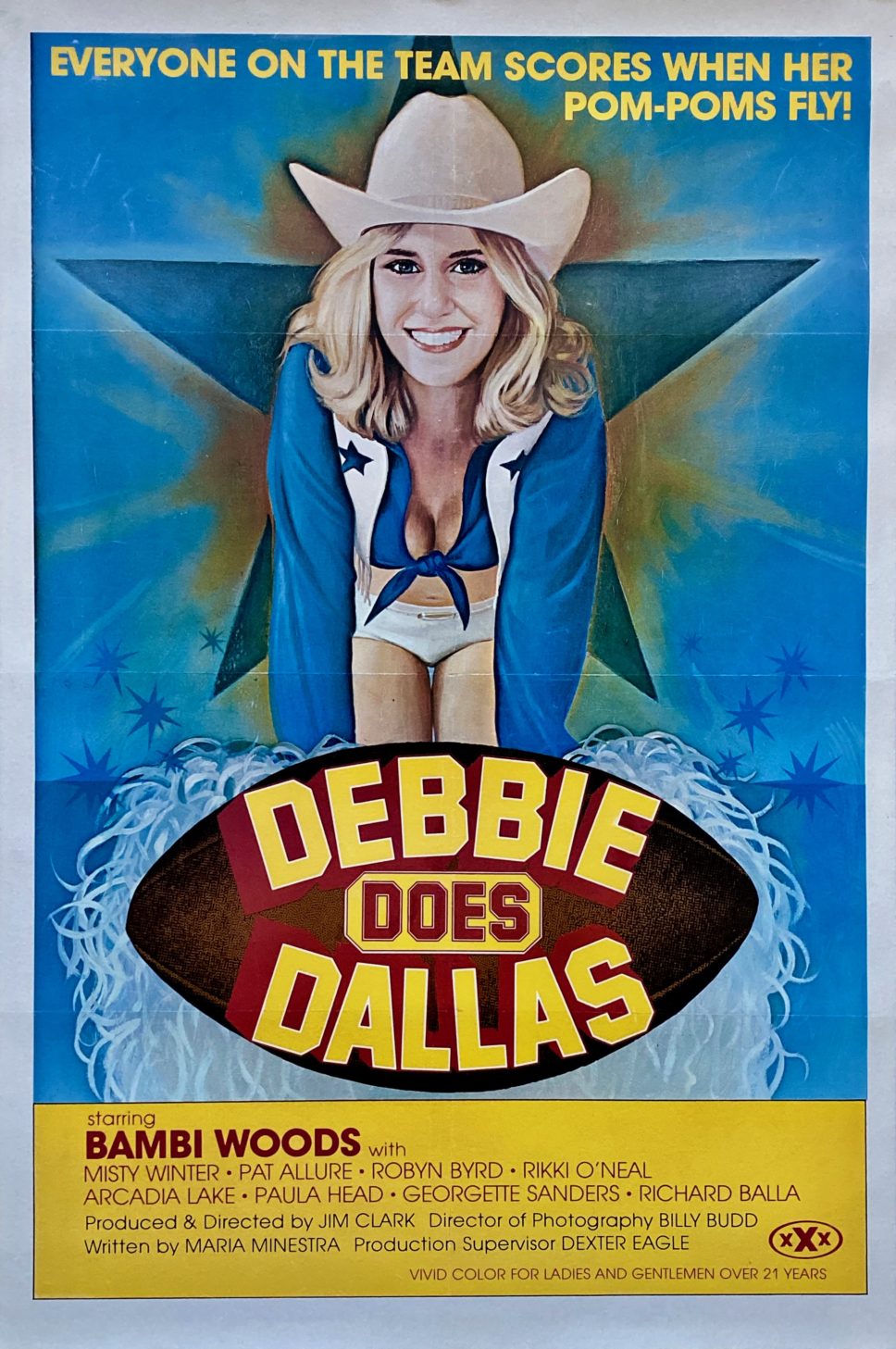 Original Debbie Does Dallas Movie Poster - Bambi Woods - Cheerleader