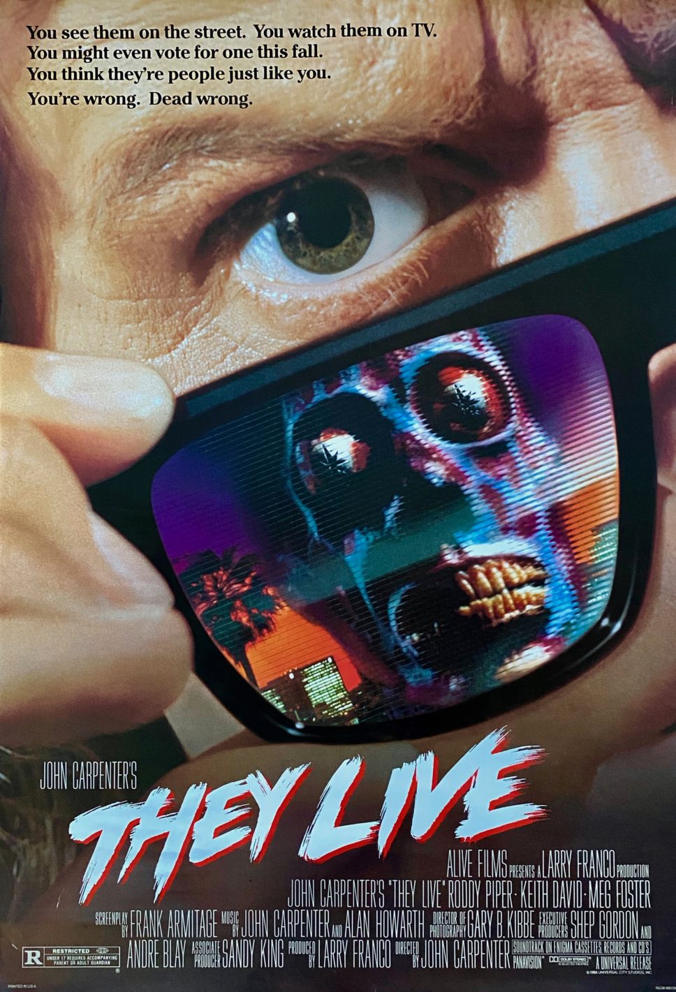 They Live Movie Poster - Vintage Movie Poster - John Carpenter