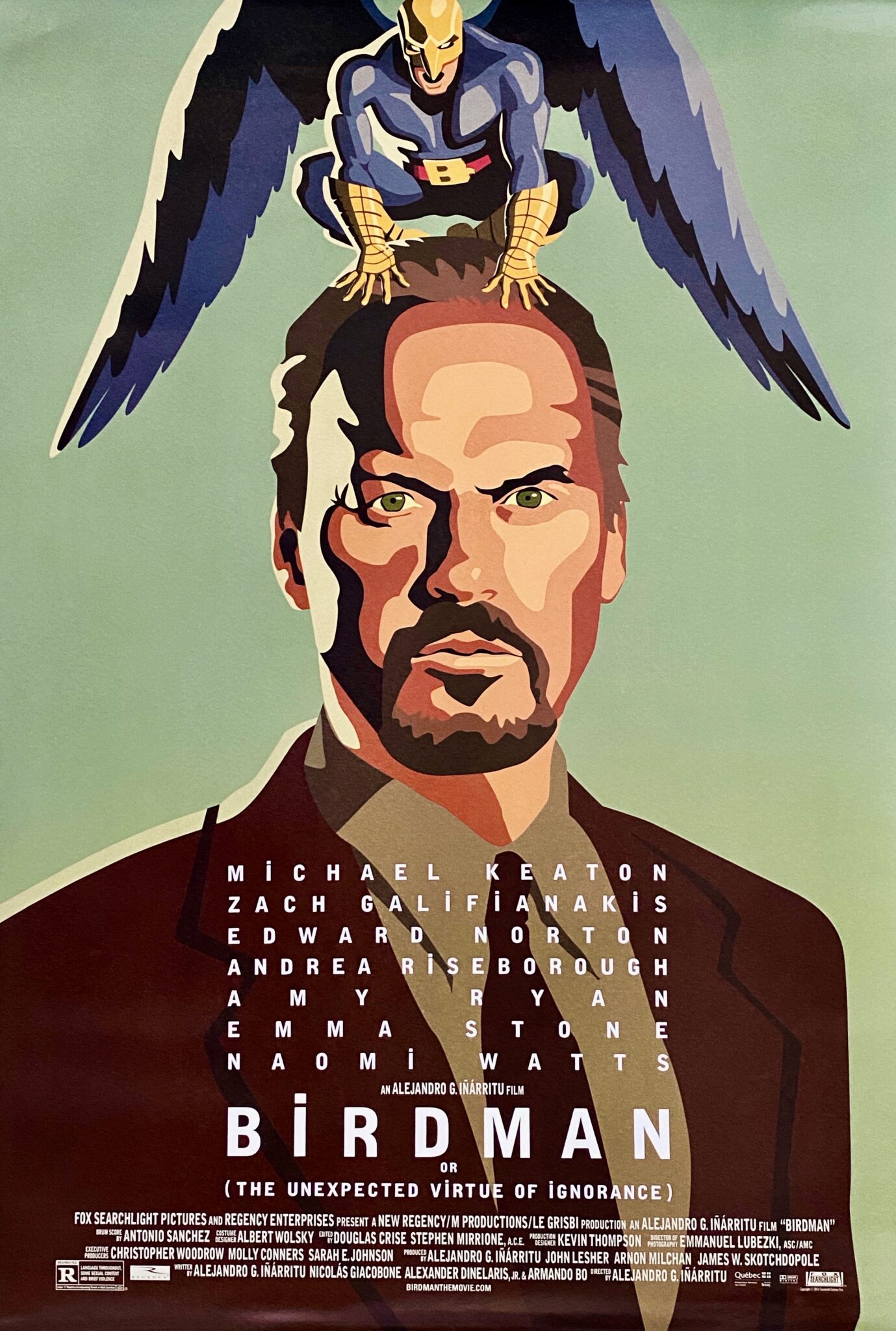 Original BiRDMAN Movie Poster - Michael Keaton - Alejandro G. Inarritu