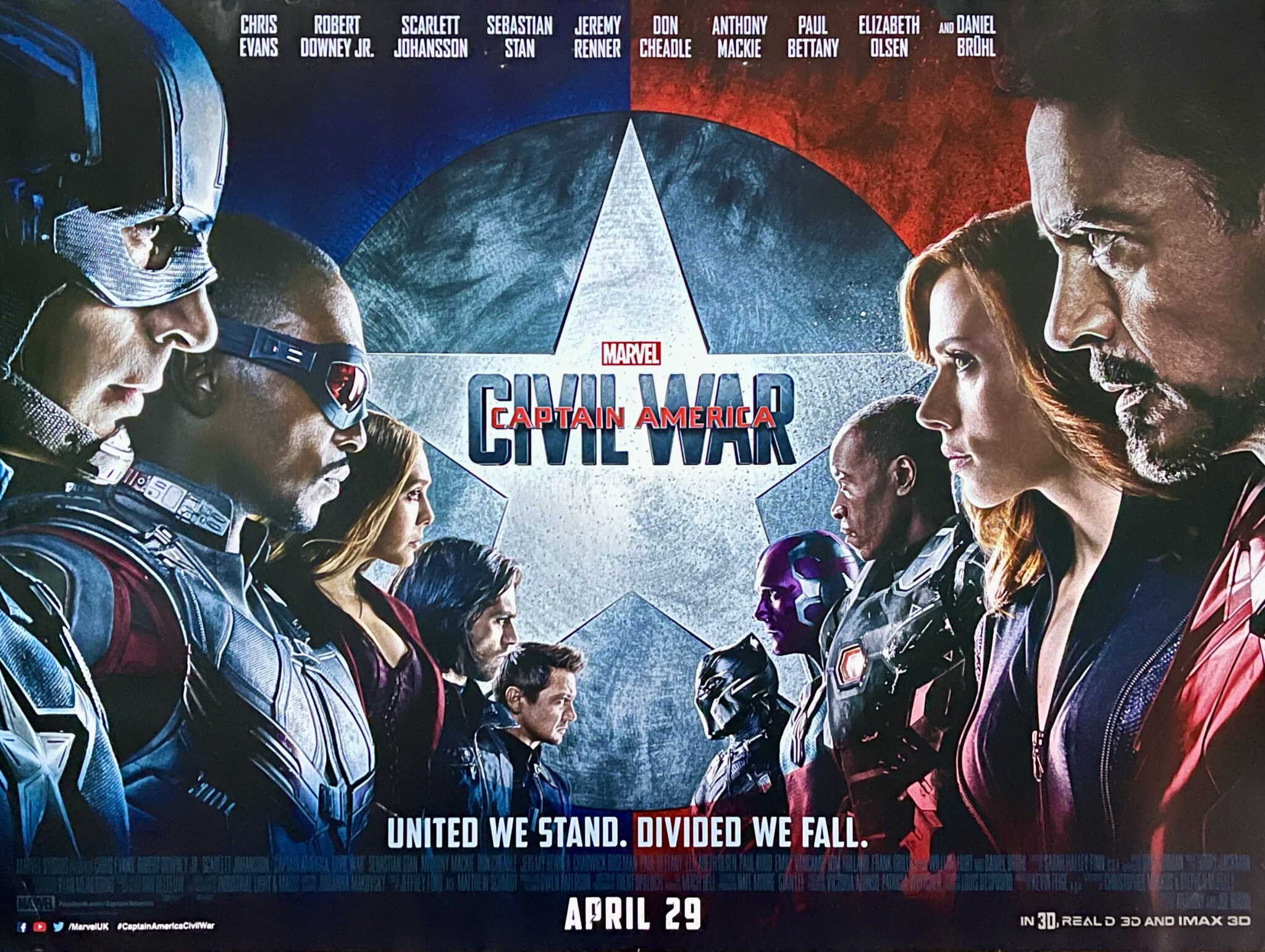 Original Captain America Civil War Movie Poster Marvel Iron Man